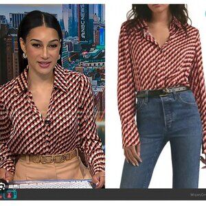 NWT Favorite Daughter The Long Sleeve Garden Party Top Retro Rouge